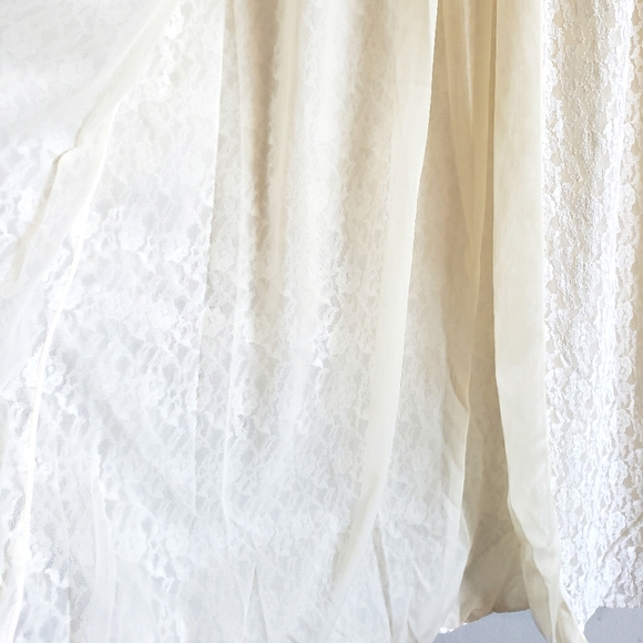 Marie Claire Vintage House Coat Cream Lace 100% Nylon Line Snap Closure Woman 48 - Picture 9 of 11